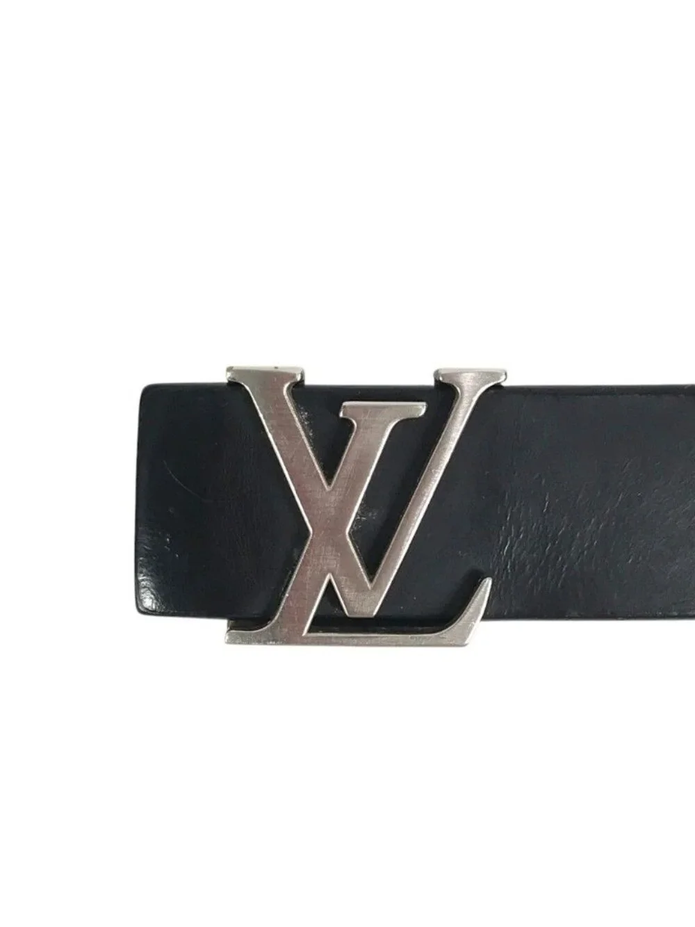 Louis Vuitton Belt Ceinture Initial Leather Black